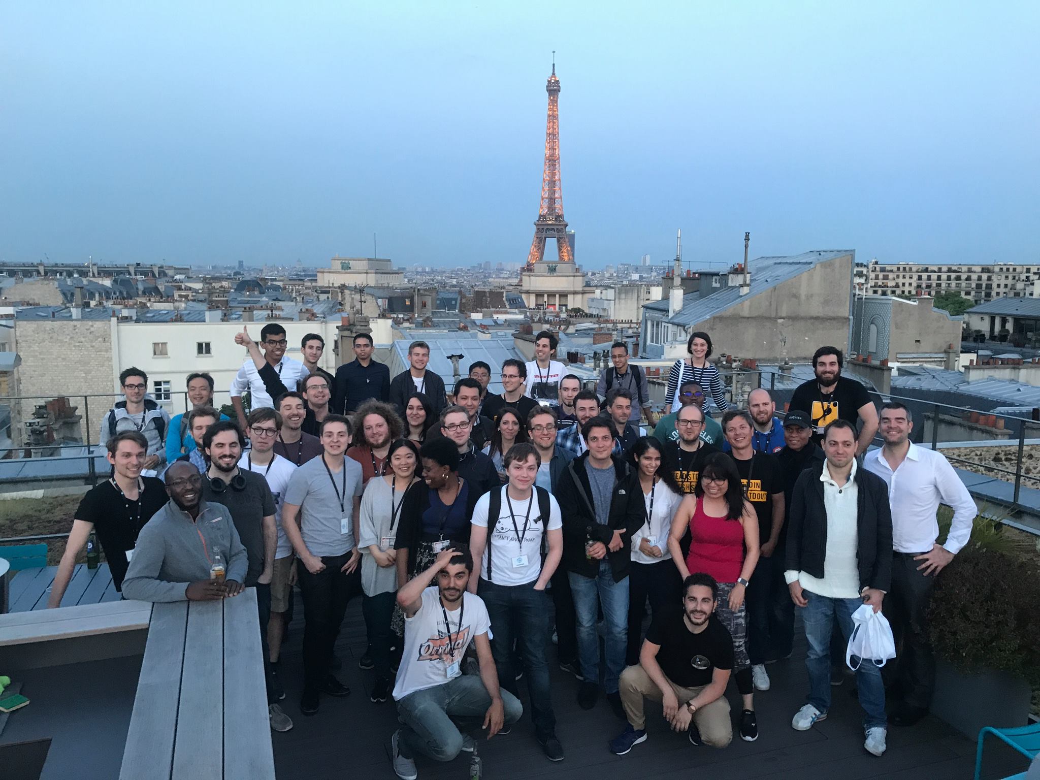 View on the Eiffel Tower with CodinGamers at Onepoint