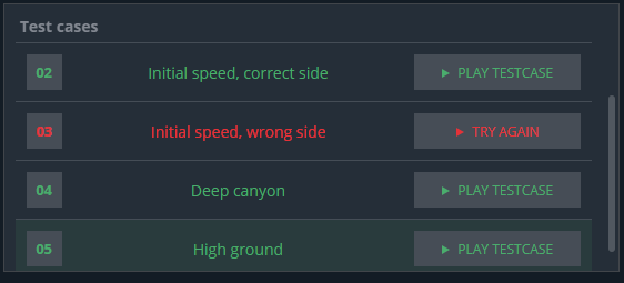 "initial speeod, wrong side" test fails