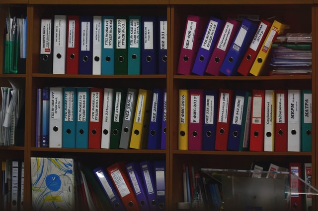 Files on a shelf